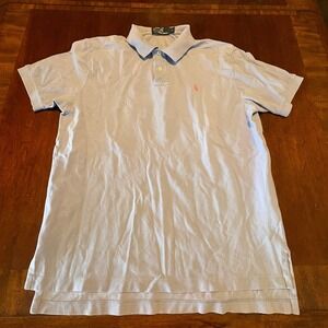 Polo Ralph Lauren Light Blue Classic Fit Polo Shirt Size Large Pink Pony Logo